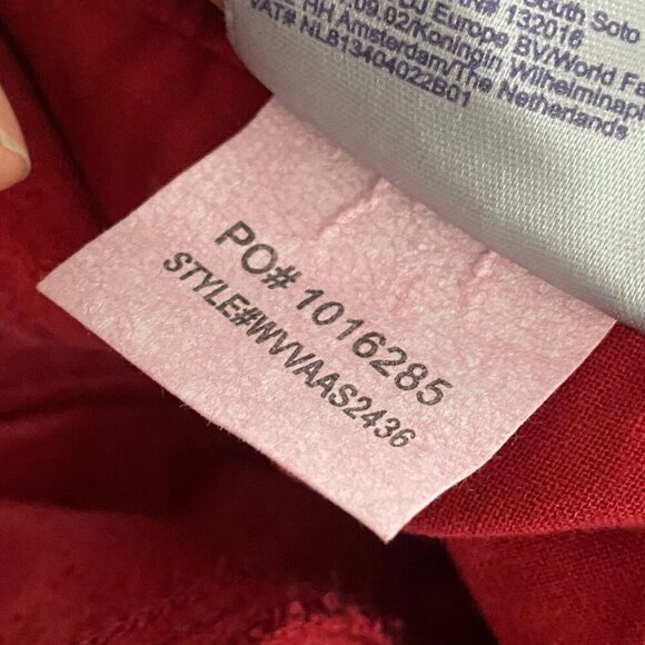 NYDJ Ami Twist Seam Ankle Slit Velvet Pants Size 18W Red - Picture 9 of 12